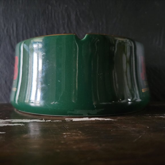 Vtg J&B Rare Scotch Whisky Large Table Ashtray, Green Ashtray France, Bar Decor - Picture 2 of 6